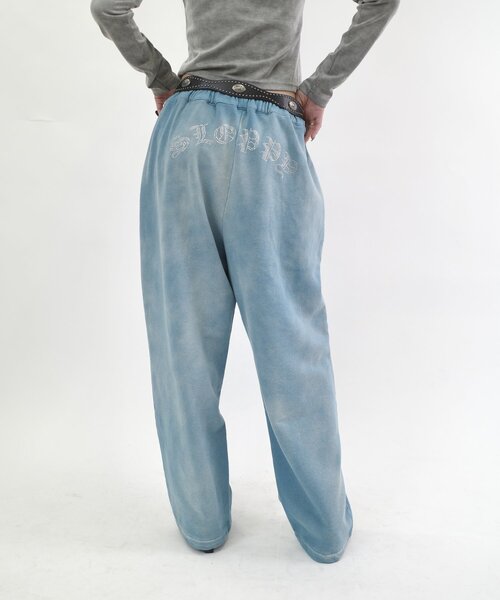 WHO'S WHO gallery（フーズフーギャラリー）の「【SLOPPY/スロッピー】ラインストーン裏毛スウェットパンツ（スウェットパンツ・レディース・アイボリー/チャコールグレー/サックスブルー・FREE）」の19枚目の写真