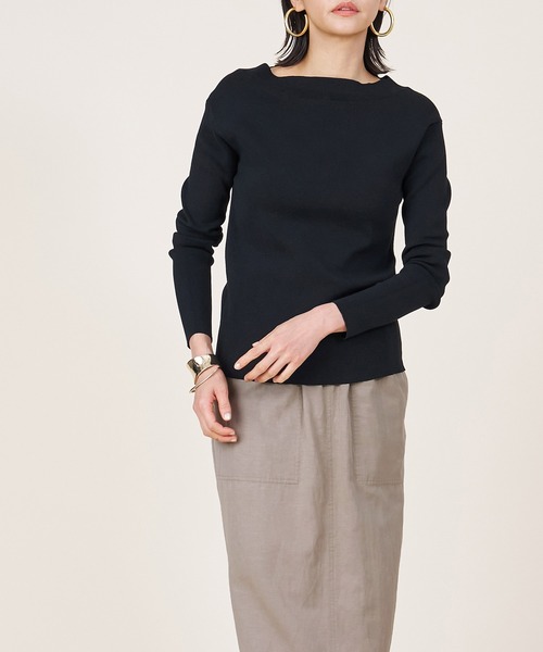 marmors(マルモア)の「【marmors】boat neck knit pullover(ニット/セーター・レディース・グレー/グレイッシュベージュ/ブラック/レッド・36)」の18枚目の写真