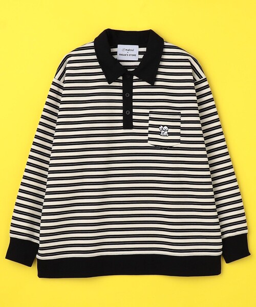 FREAK'S STORE(フリークスストア)の「matsui×FREAK'S STORE/マツイ×フリークスストア matsui×FREAK'S STORE/マツイ×フリークスストア 別注「しらない」スウェット ポロネック裏毛(スウェット・メンズ・スミクロ/オフホワイト/アッシュグレー/その他・SMALL/MEDIUM/LARGE)」の4枚目の写真