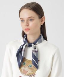 ブルーレーベルクレストブリッジ新品薄手ストール春夏向け クレストブリッジチェックウォッシャブルカシミヤストール