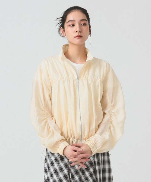 Ray BEAMS(レイビームス)の「シアー ギャザー ブルゾン(ブルゾン・レディース・ブラック/ホワイト系その他6・ONE SIZE)」の6枚目の写真