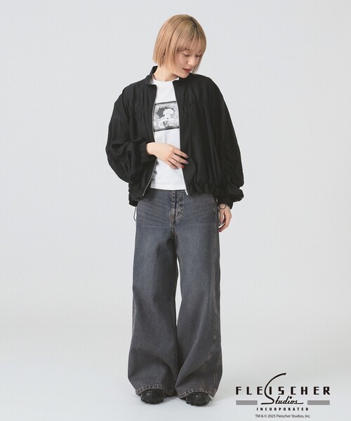 Ray BEAMS(レイビームス)の「シアー ギャザー ブルゾン(ブルゾン・レディース・ブラック/ホワイト系その他6・ONE SIZE)」の9枚目の写真