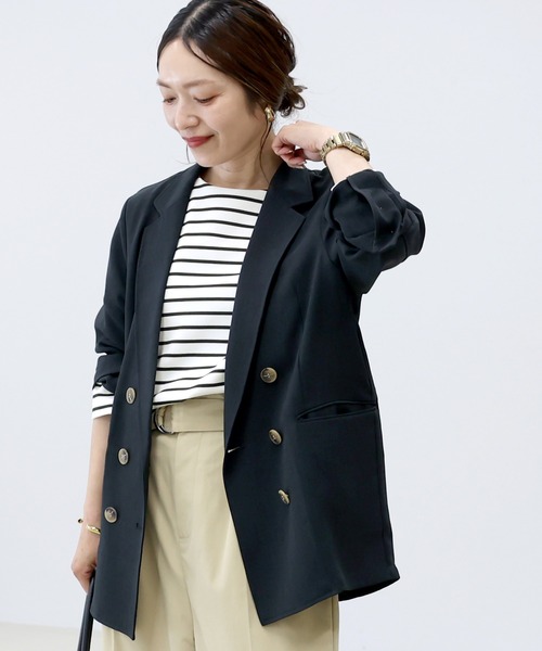 Aletta vita(アレッタビータ)の「7分袖ポンチボートネックコクーンプルオーバー(Tシャツ/カットソー・レディース・オフホワイト/ブラック/ホワイト×ブラック/ベージュ/チャコール/サンドベージュ/グリーン/ブラウン・FREE)」の16枚目の写真
