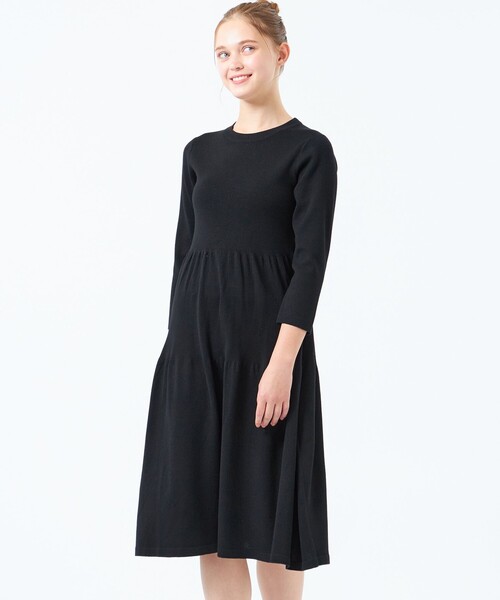 MACKINTOSH PHILOSOPHY（ﾏｯｷﾝﾄｯｼｭ ﾌｨﾛｿﾌｨｰ）の「ティアードニットワンピース（ワンピース・レディース・ダークネイビー/ブラック・38/36）」の2枚目の写真