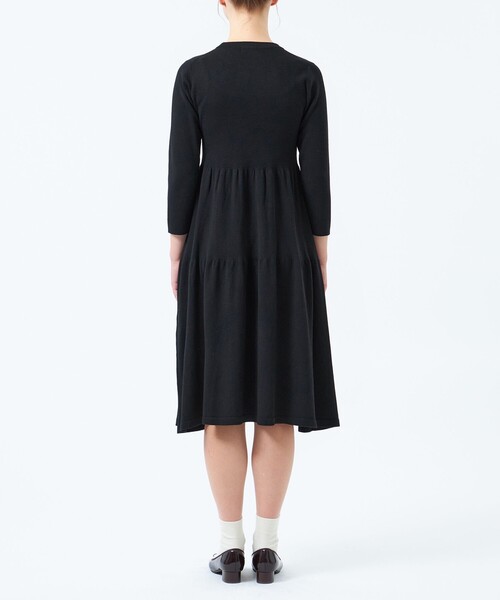MACKINTOSH PHILOSOPHY（ﾏｯｷﾝﾄｯｼｭ ﾌｨﾛｿﾌｨｰ）の「ティアードニットワンピース（ワンピース・レディース・ダークネイビー/ブラック・38/36）」の7枚目の写真