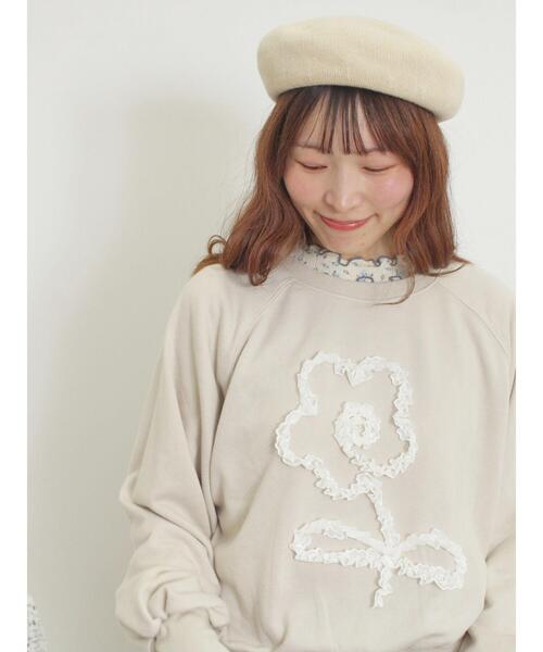 Samansa Mos2（サマンサ モスモス）の「◎レースコードスウェット（Tシャツ/カットソー・レディース・キナリ/グレー/チャコールグレー・F）」の10枚目の写真