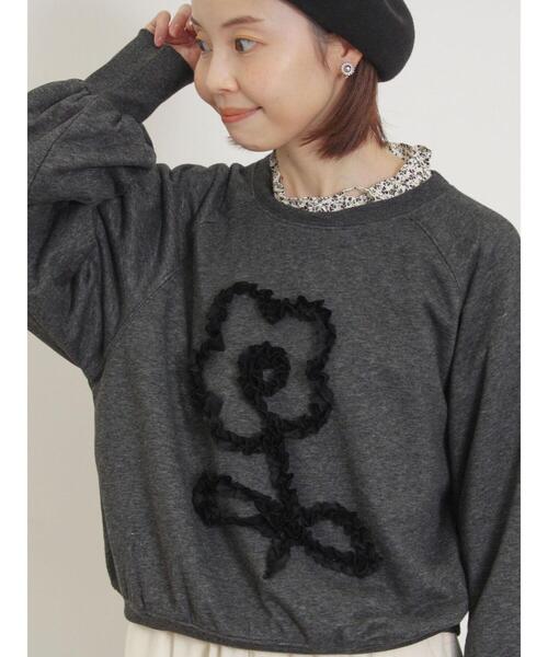 Samansa Mos2（サマンサ モスモス）の「◎レースコードスウェット（Tシャツ/カットソー・レディース・キナリ/グレー/チャコールグレー・F）」の15枚目の写真