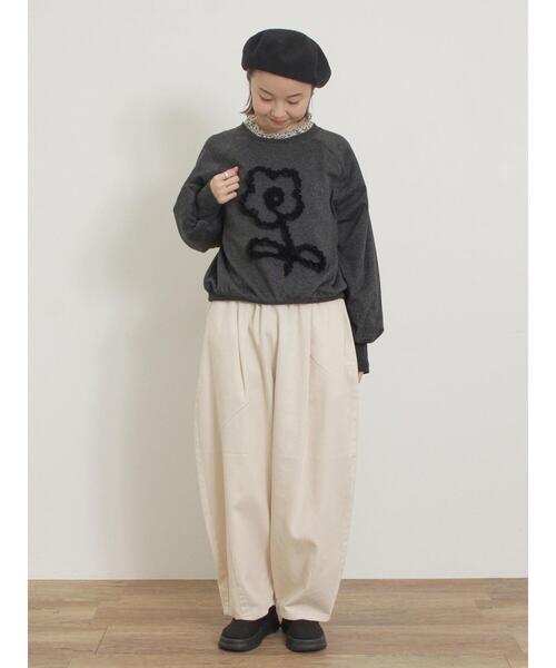 Samansa Mos2（サマンサ モスモス）の「◎レースコードスウェット（Tシャツ/カットソー・レディース・キナリ/グレー/チャコールグレー・F）」の19枚目の写真