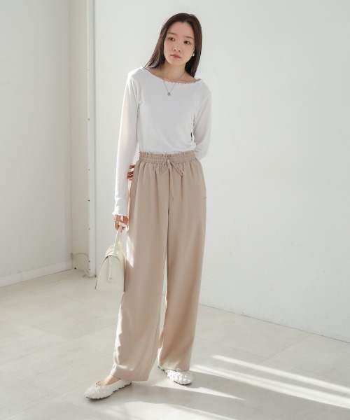 Bab(バブ)の「【S・M・Lサイズ展開】すっきりリラクシーパンツ(その他パンツ・レディース・ブラック/ライトグリーン/ベージュ・S/M/L)」の6枚目の写真