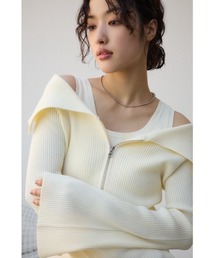 ジップアンサンブルニット