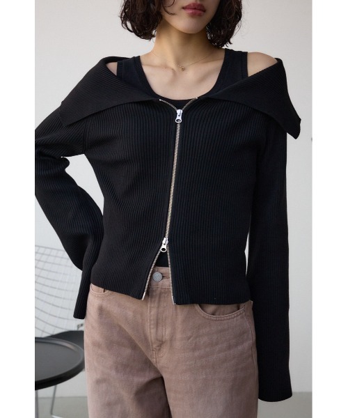 asu☆ ジップアンサンブルニット（ニット/セーター）｜AZUL BY MOUSSY