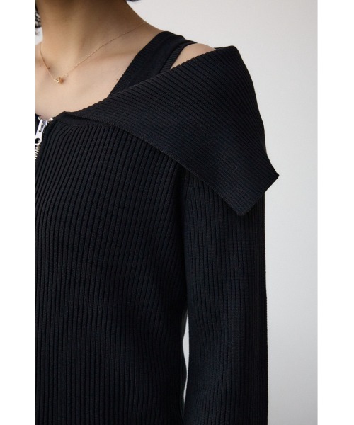AZUL by moussy(アズールバイマウジー)の「ジップアンサンブルニット(ニット/セーター・レディース・ピンク/アイボリー/ブラック・FREE)」の22枚目の写真