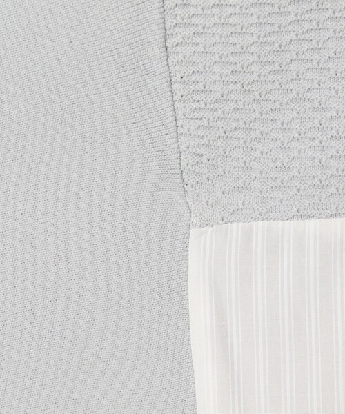 MICO COULIER(ミコクリエ)の「超軽量編柄2WAY切替プルオーバーニット(ニット/セーター・レディース・ライトグレー/ラベンダー/インディゴブルー・38)」の5枚目の写真