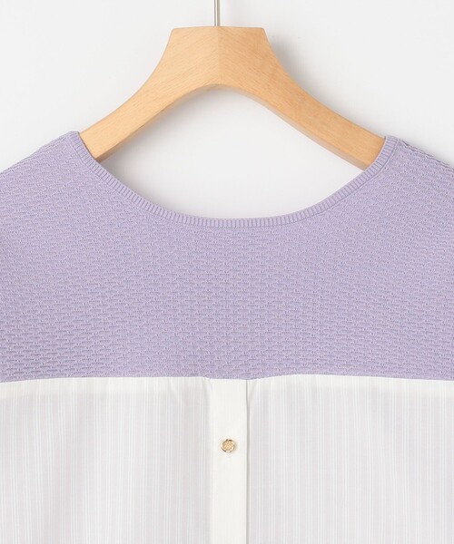 MICO COULIER(ミコクリエ)の「超軽量編柄2WAY切替プルオーバーニット(ニット/セーター・レディース・ライトグレー/ラベンダー/インディゴブルー・38)」の10枚目の写真