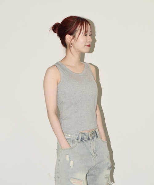 VIVID LADY(ビビッドレディー)の「キャミソール タンクトップ/Camisole Tank Top(キャミソール・レディース・ホワイト/ブラック/グレー・FREE)」の1枚目の写真