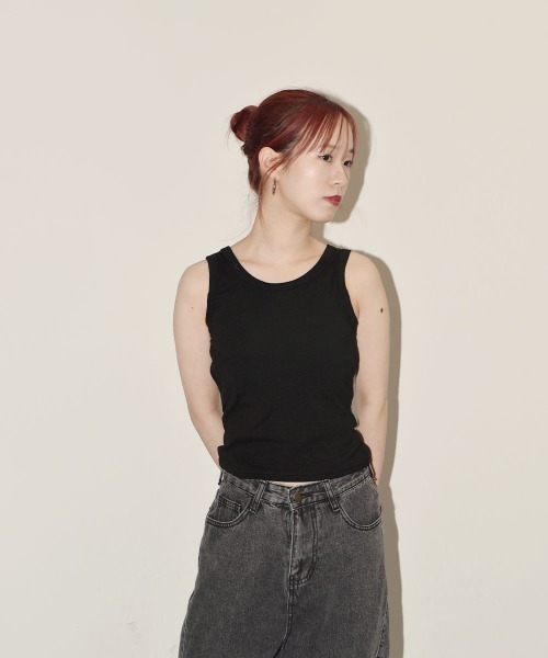 VIVID LADY(ビビッドレディー)の「キャミソール タンクトップ/Camisole Tank Top(キャミソール・レディース・ホワイト/ブラック/グレー・FREE)」の3枚目の写真