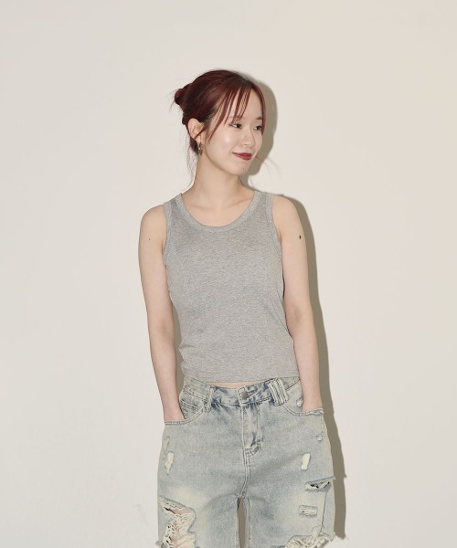 VIVID LADY(ビビッドレディー)の「キャミソール タンクトップ/Camisole Tank Top(キャミソール・レディース・ホワイト/ブラック/グレー・FREE)」の9枚目の写真