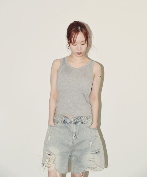 VIVID LADY(ビビッドレディー)の「キャミソール タンクトップ/Camisole Tank Top(キャミソール・レディース・ホワイト/ブラック/グレー・FREE)」の11枚目の写真