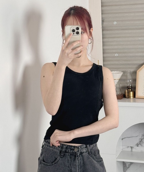 VIVID LADY(ビビッドレディー)の「キャミソール タンクトップ/Camisole Tank Top(キャミソール・レディース・ホワイト/ブラック/グレー・FREE)」の14枚目の写真