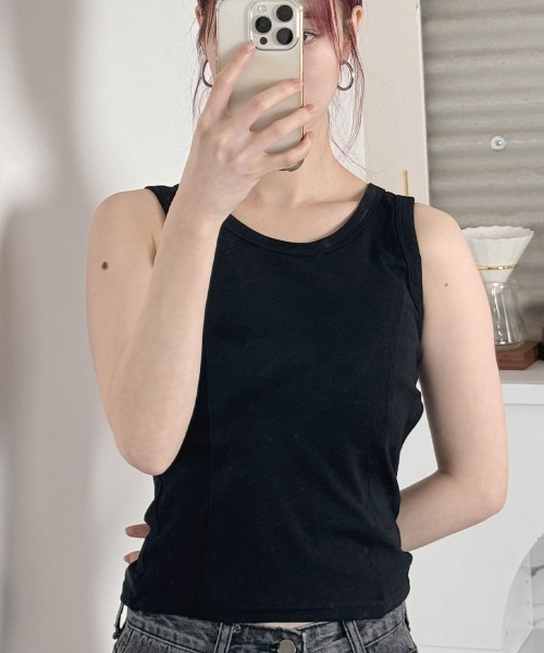 VIVID LADY(ビビッドレディー)の「キャミソール タンクトップ/Camisole Tank Top(キャミソール・レディース・ホワイト/ブラック/グレー・FREE)」の15枚目の写真