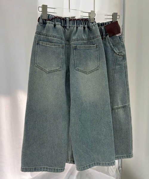 aimoha（アイモハ）の「【aimoha-KIDS-】ワイドシルエットキッズデニムパンツ（デニムパンツ・キッズ・ブルー・150/160/170/120/130/140）」の9枚目の写真