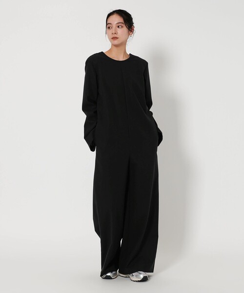 BEAUTY&YOUTH UNITED ARROWS（ビューティーアンドユースユナイテッドアローズ）の「コットン バックリボン オールインワン（つなぎ/オールインワン・レディース・ブラック/ダークグレー・M/S）」の4枚目の写真