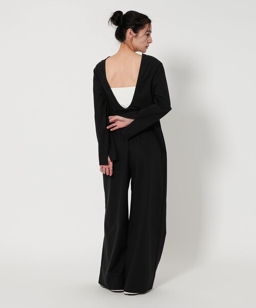 BEAUTY&YOUTH UNITED ARROWS（ビューティーアンドユースユナイテッドアローズ）の「コットン バックリボン オールインワン（つなぎ/オールインワン・レディース・ブラック/ダークグレー・M/S）」の5枚目の写真