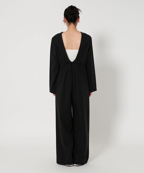 BEAUTY&YOUTH UNITED ARROWS（ビューティーアンドユースユナイテッドアローズ）の「コットン バックリボン オールインワン（つなぎ/オールインワン・レディース・ブラック/ダークグレー・M/S）」の9枚目の写真
