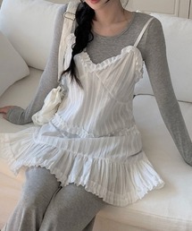 Achic | フリルデザイン レイヤードキャミチュニック(ワンピース)