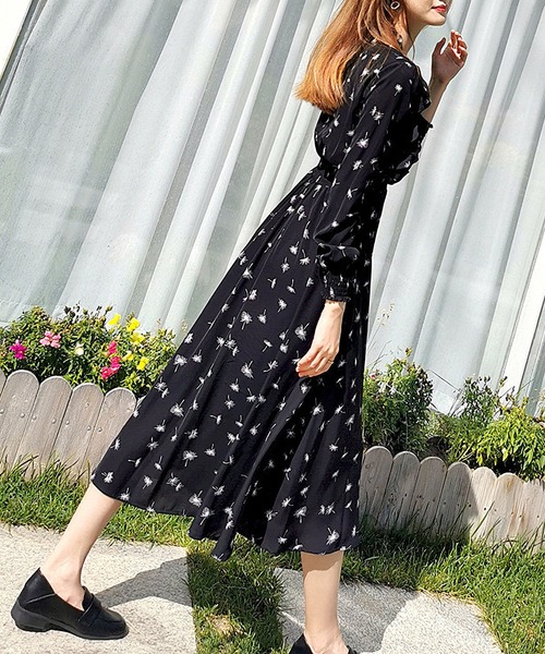 BLANC FICELLE(ブランフィセル)の「シフォン リボン ワンピース(ワンピース・レディース・ブラック・M/L/XL)」の8枚目の写真