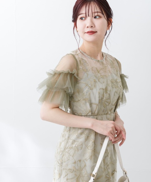 セール】スパンコールレース刺繍ドレス（ドレス）｜URBAN