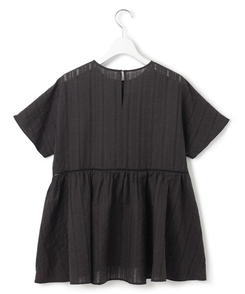 23区(ニジュウサンク)の「【洗える】カラミ ストライプ ペプラム ブラウス(シャツ/ブラウス・レディース・ダークブラウン系/オレンジ系/ホワイト系・38)」の12枚目の写真