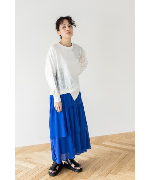 箔プリントミニ裏毛プルオーバー（Tシャツ/カットソー）｜OSMOSIS