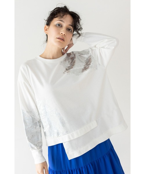 箔プリントミニ裏毛プルオーバー（Tシャツ/カットソー）｜OSMOSIS