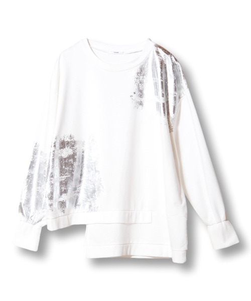 OSMOSIS(オズモーシス)の「箔プリントミニ裏毛プルオーバー(Tシャツ/カットソー・レディース・ホワイト/アッシュグレー/ブラック・ONE SIZE)」の10枚目の写真