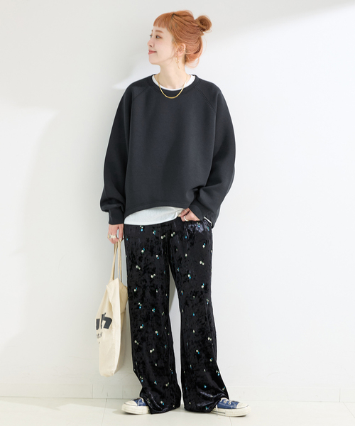 B.C STOCK（ベーセーストック）の「《追加5》ダンボールコクーンプルオーバー（Tシャツ/カットソー・レディース・チャコールグレー/ネイビー/ピンク/ホワイト・FREE）」の8枚目の写真