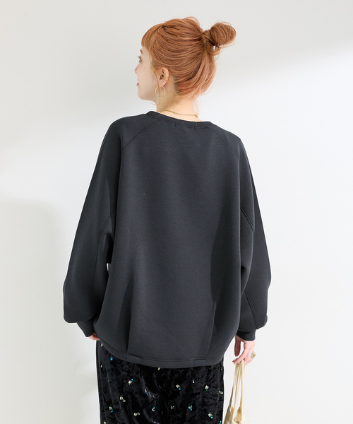 B.C STOCK（ベーセーストック）の「《追加5》ダンボールコクーンプルオーバー（Tシャツ/カットソー・レディース・チャコールグレー/ネイビー/ピンク/ホワイト・FREE）」の16枚目の写真