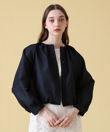 ANAYI | ハードオーガンジーノーカラーブルゾン(その他アウター)