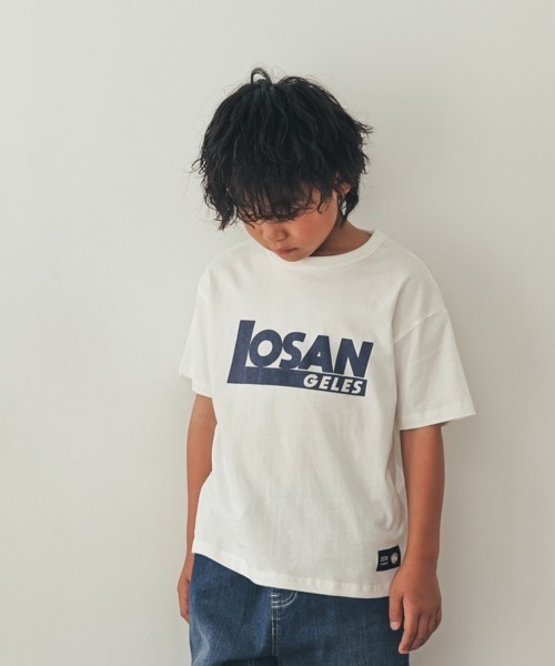 ZERO standerd（ゼロスタンダード）の「ZERO standard/ゼロスタンダード LOSANGELES　Tシャツ（Tシャツ/カットソー・キッズ・チャコールグレー/オフホワイト/アイボリー・110cm/120cm/130cm/140cm/150cm/160cm/100cm）」の2枚目の写真