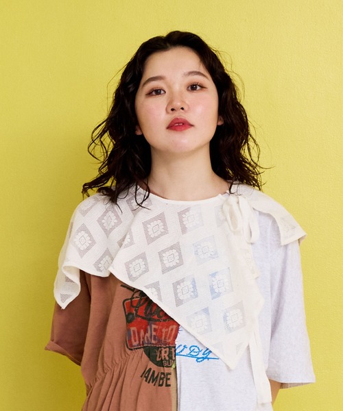 パープルレース付き襟 ホワイトTシャツ　S 楽天市場】【SALE／42%OFF】オープンSレースBL JEANASIS