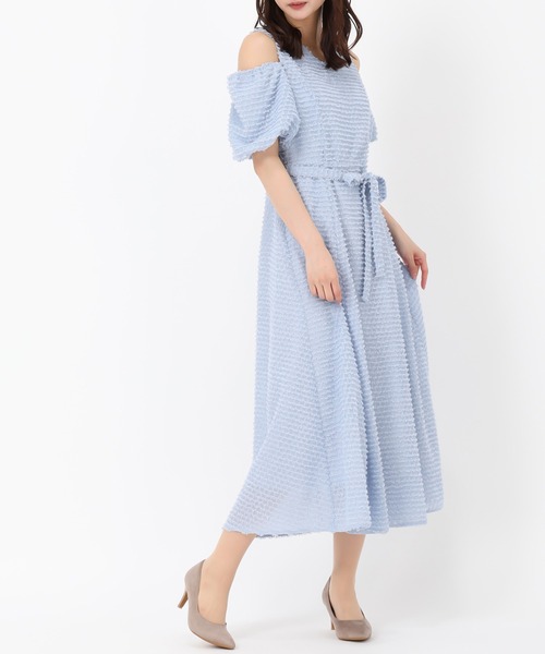 MISCH MASCH(ミッシュマッシュ)の「2wayカットドビーワンピース(ワンピース・レディース・ブルー/ブラック/ホワイト・S/M)」の3枚目の写真