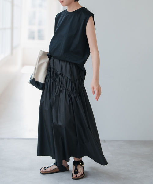 Spick & Span(スピックアンドスパン)の「コットンナイロンギャザースカート(スカート・レディース・ホワイト/ブラック・38/36)」の21枚目の写真