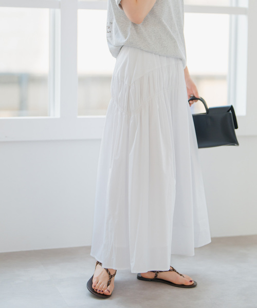 Spick & Span(スピックアンドスパン)の「コットンナイロンギャザースカート(スカート・レディース・ホワイト/ブラック・38/36)」の19枚目の写真