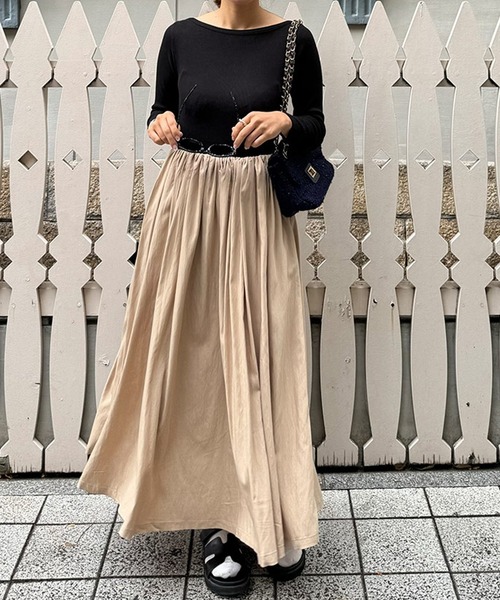 ST.ROONEY(セントルーニー)の「ボートネックリブトップワンピース【低身長・小柄女性向け】(ワンピース・レディース・ブラック系その他/ブラック・XS)」の5枚目の写真