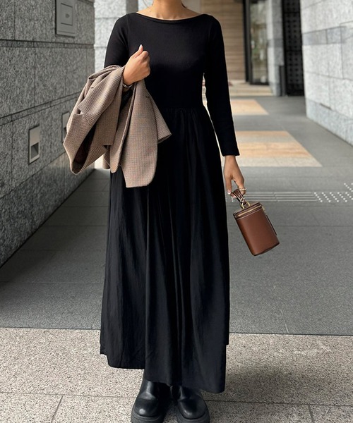 ST.ROONEY(セントルーニー)の「ボートネックリブトップワンピース【低身長・小柄女性向け】(ワンピース・レディース・ブラック系その他/ブラック・XS)」の10枚目の写真