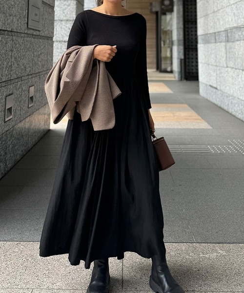 ST.ROONEY(セントルーニー)の「ボートネックリブトップワンピース【低身長・小柄女性向け】(ワンピース・レディース・ブラック系その他/ブラック・XS)」の13枚目の写真