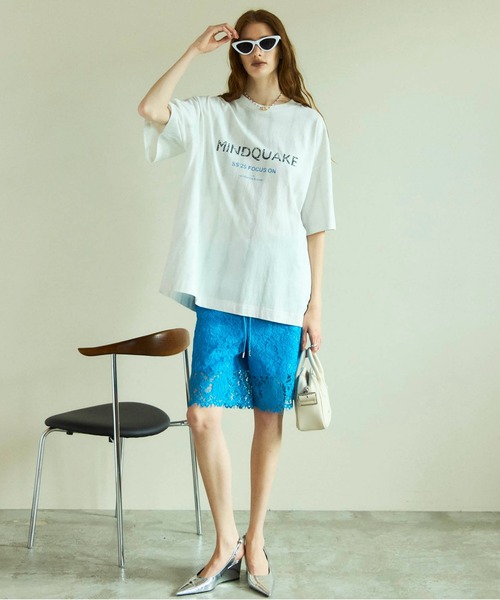 セール】MINDQUAKE Logo Oversized T-shirt/MINDQUAKEロゴオーバーT