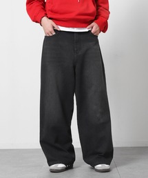 ZIP FIVE | 【ZIP FIVE】オーバーダイ ルーズシルエット 加工 デニムパンツ(デニムパンツ)