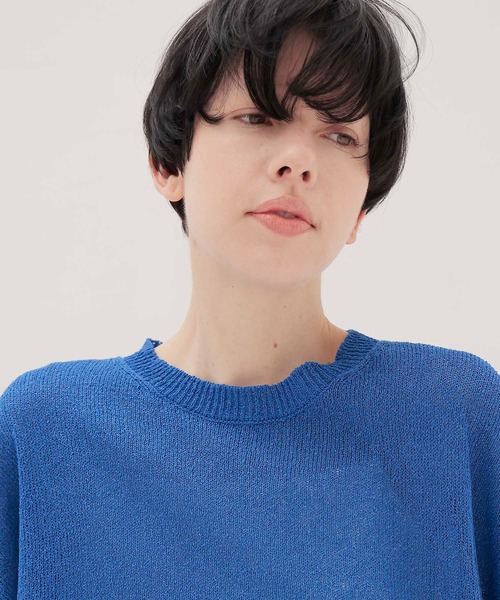 DRESSLAVE(ドレスレイブ)の「paper yarn crew neck T(ペーパーヤーンクルーネックTシャツ)(ニット/セーター・レディース・ブラック/ブルー/ホワイト・38)」の5枚目の写真