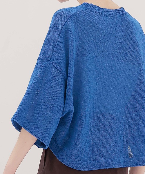 DRESSLAVE(ドレスレイブ)の「paper yarn crew neck T(ペーパーヤーンクルーネックTシャツ)(ニット/セーター・レディース・ブラック/ブルー/ホワイト・38)」の6枚目の写真